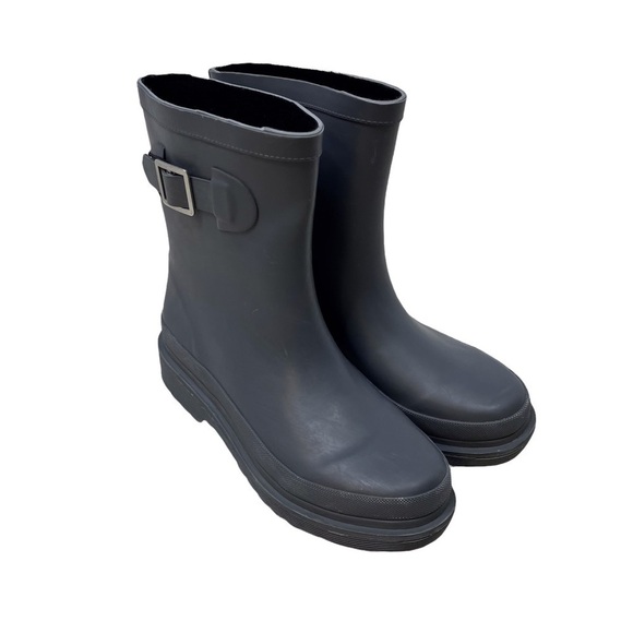 Chooka Redmond Mid Rain Boot Charcoal Size 8 Side Buckle Rubber - Picture 2 of 10